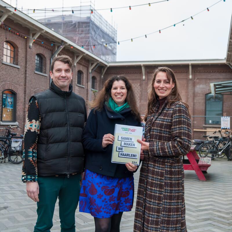 Jasper, Diana en Katja met het verkiezingsprogramma 2025