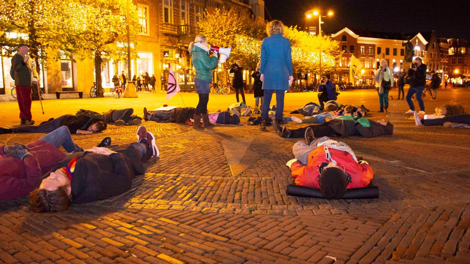Extinction Rebellion actie op de Grote Markt 