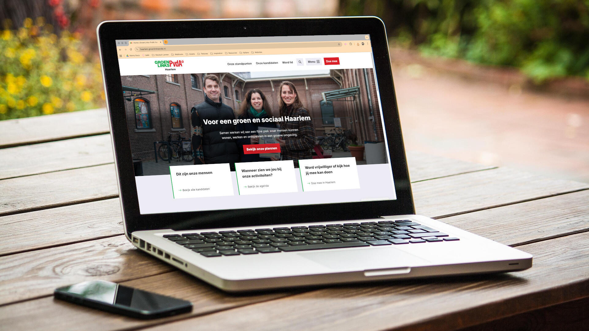 Laptop met GroenLinks-PvdA website